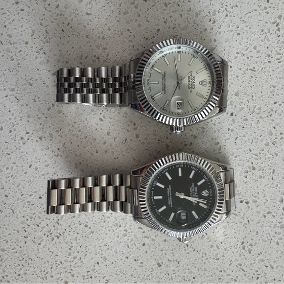 Rolex Silver and Black Dial Watches - Picture 1 of 3